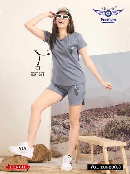 Plain Vol 20020 C Grab It Imported Shorts Night Suits Wholesaler India