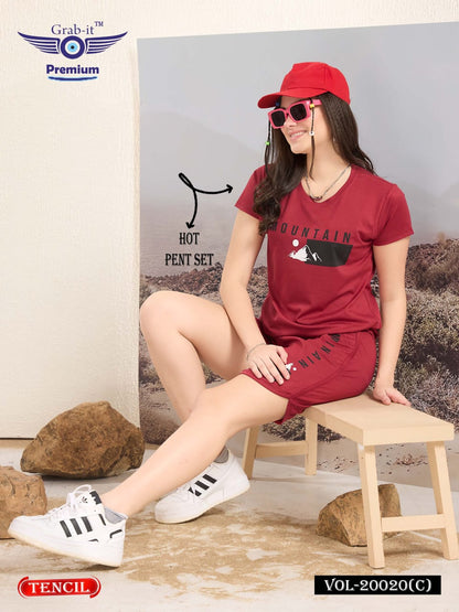 Plain Vol 20020 C Grab It Imported Shorts Night Suits Wholesaler India