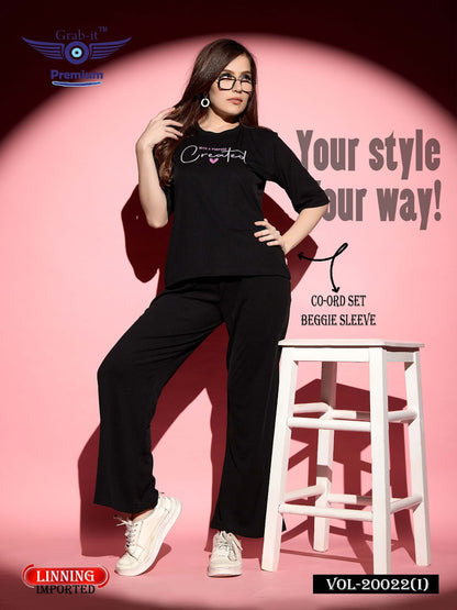 प्लेन वॉल्यूम 20022 आई ग्रैब इट इम्पोर्टेड को-ऑर्ड सेट निर्माता गुजरात