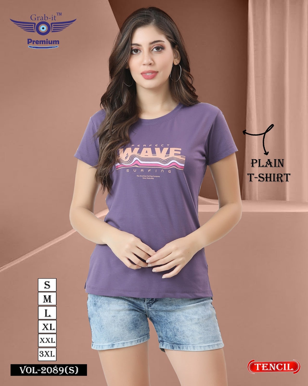 Plain Vol 2089 S Grab It Tencil Women Tshirt Manufacturer Ahmedabad