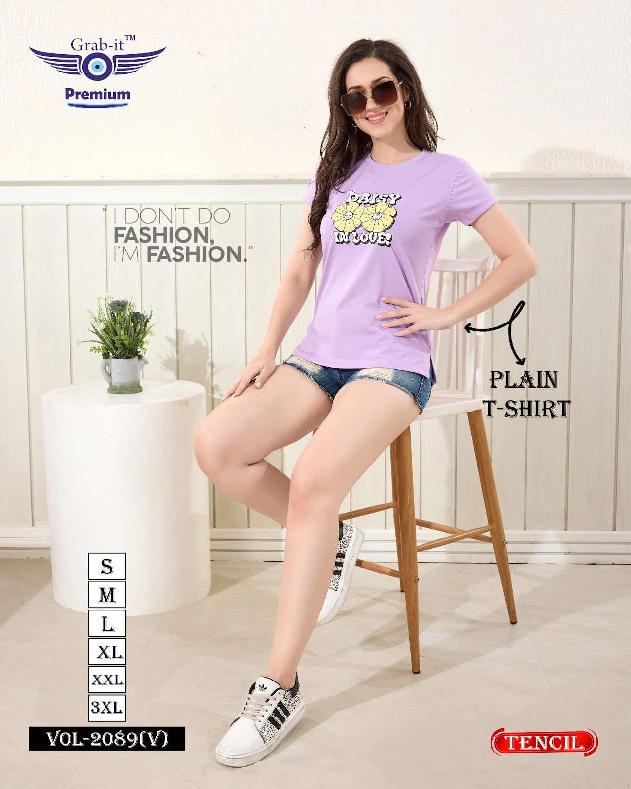 Plain Vol 2089 V Grab It Tencil Women Tshirt Manufacturer Ahmedabad