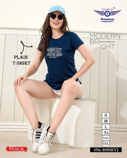 Plain Vol 2089 V Grab It Tencil Women Tshirt Manufacturer Ahmedabad