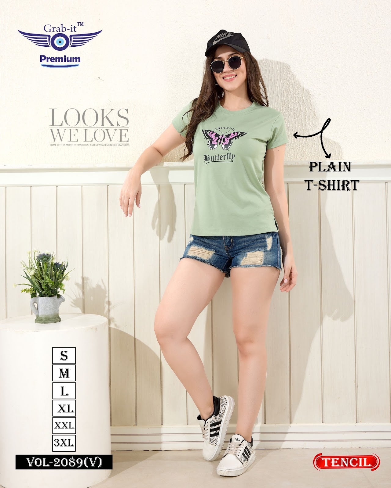 Plain Vol 2089 V Grab It Tencil Women Tshirt Manufacturer Ahmedabad