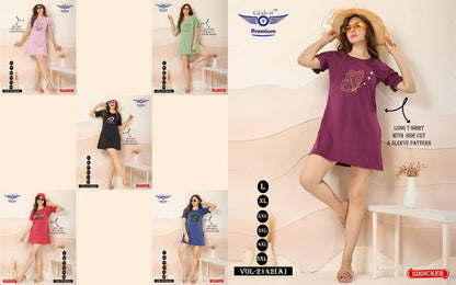 Plain Vol 2142 A Grab It Sinker Women Long Tshirt Exporter