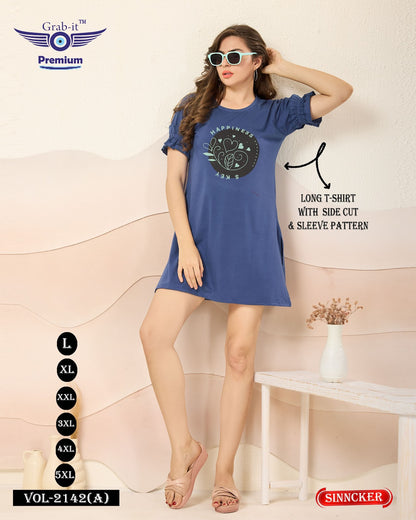 Plain Vol 2142 A Grab It Sinker Women Long Tshirt Exporter