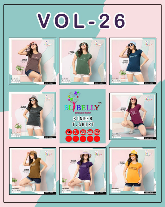 Plain Vol 26 Belly Sinker Women Tshirt Manufacturer Ahmedabad