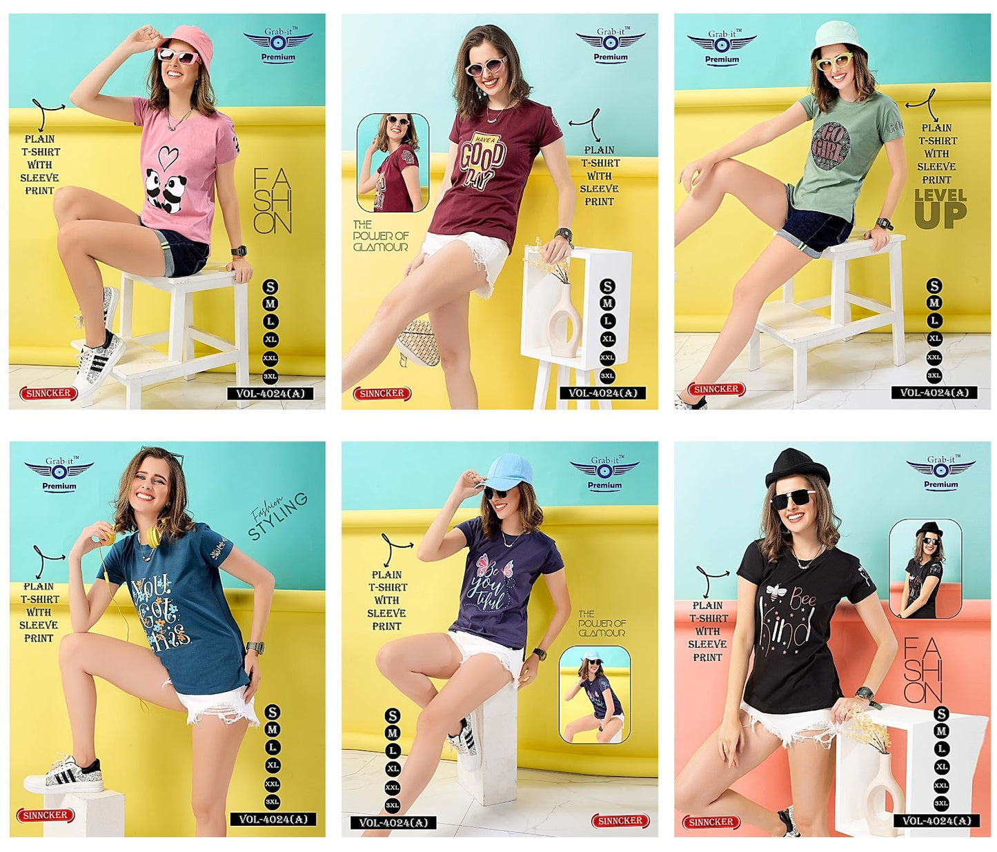 Plain Vol 4024 Grab It Sinker Women Tshirt Manufacturer India