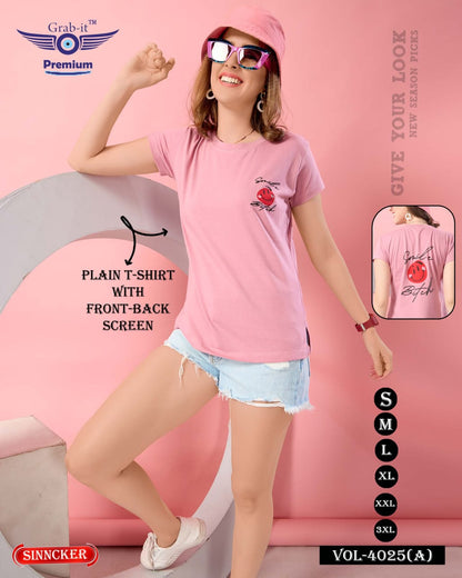 Plain Vol 4025 A Grab It Sinker Women Tshirt Manufacturer