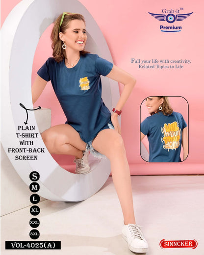 Plain Vol 4025 A Grab It Sinker Women Tshirt Manufacturer