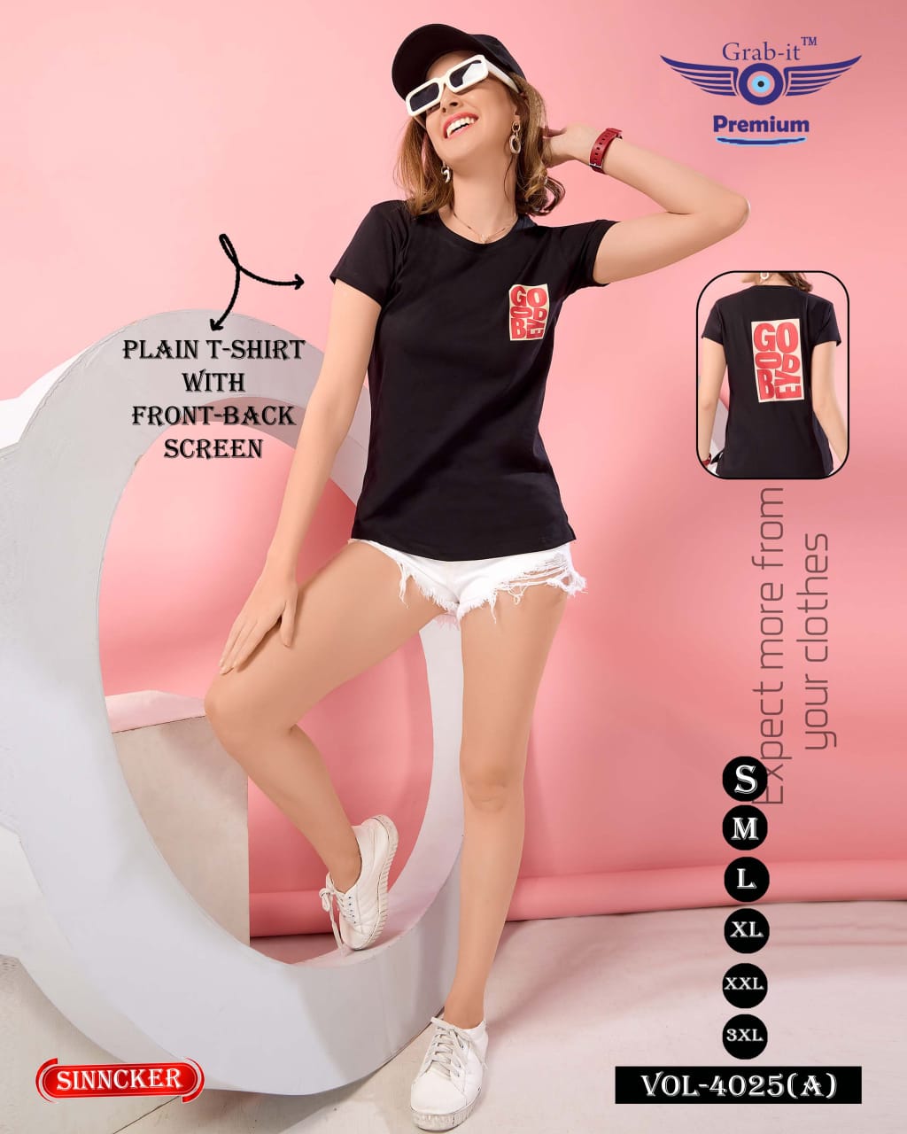Plain Vol 4025 A Grab It Sinker Women Tshirt Manufacturer
