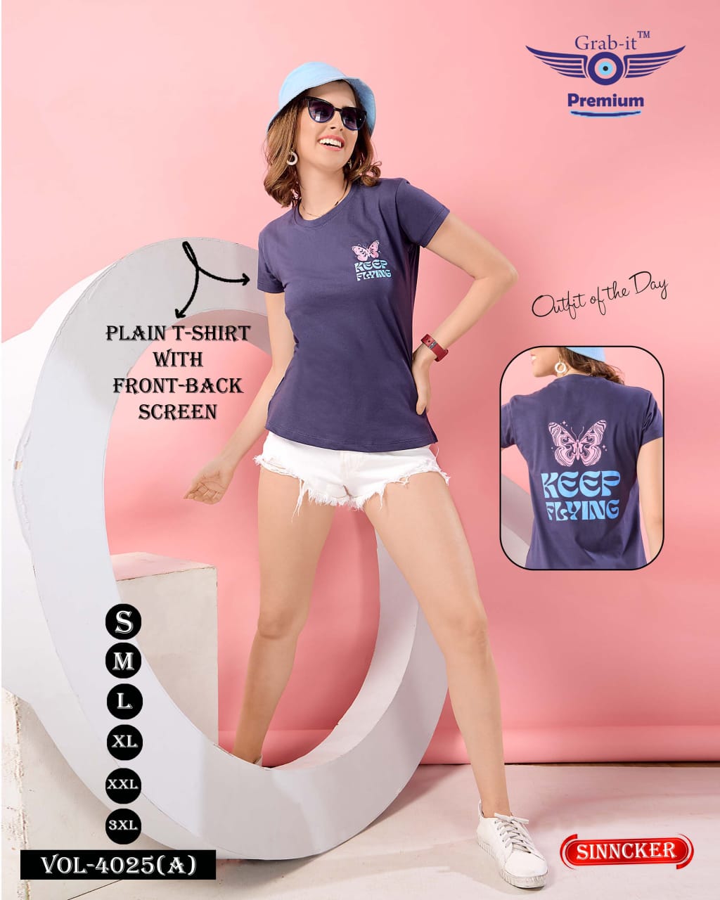 Plain Vol 4025 A Grab It Sinker Women Tshirt Manufacturer