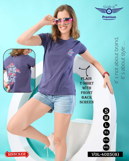 Plain Vol 4025 B Grab It Sinker Women Tshirt Wholesaler India