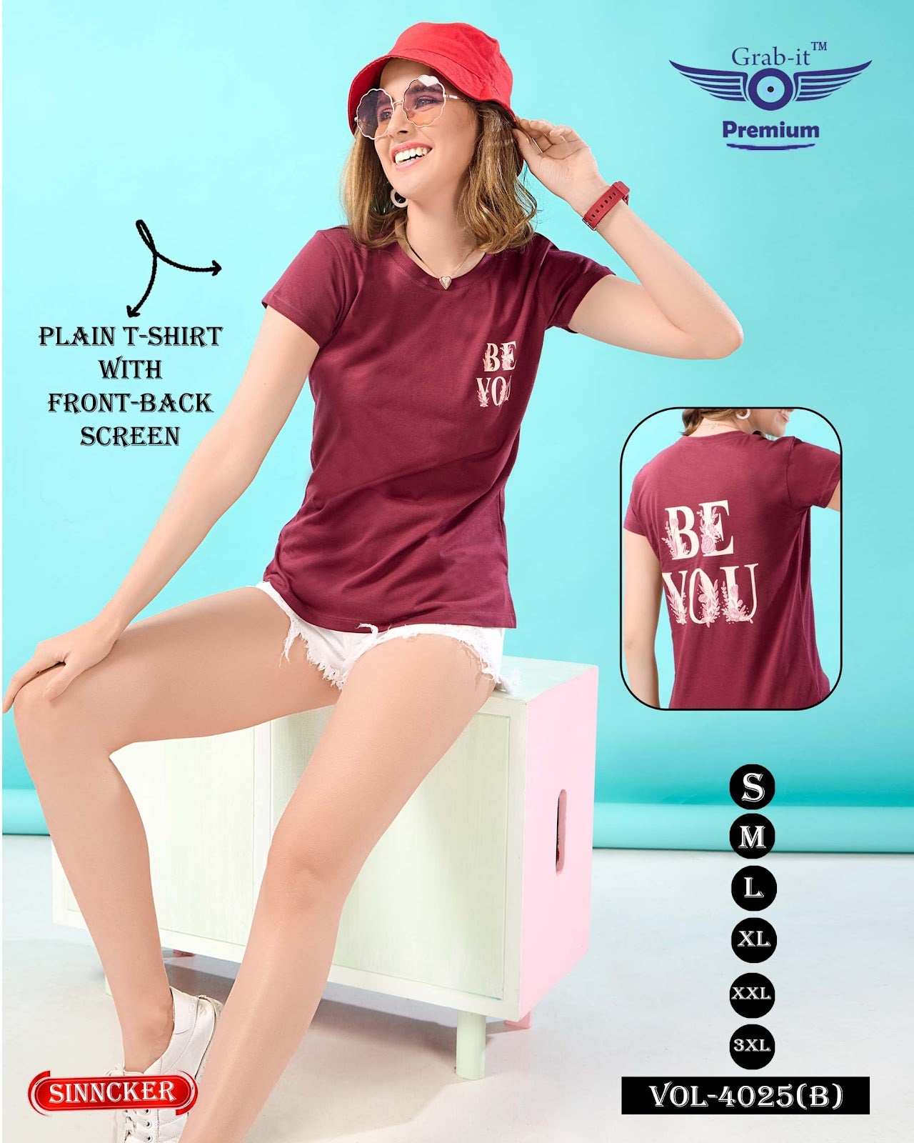 Plain Vol 4025 B Grab It Sinker Women Tshirt Wholesaler India