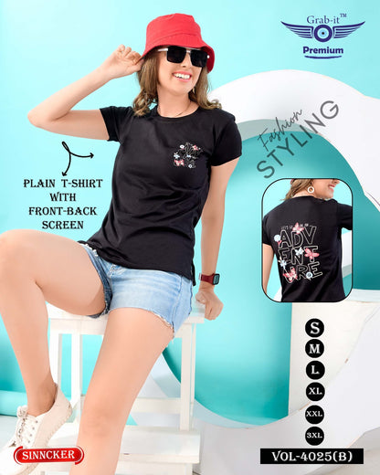 Plain Vol 4025 B Grab It Sinker Women Tshirt Wholesaler India