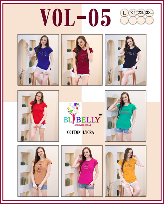 Plain Vol 5 Belly Lycra Women Tshirt Supplier