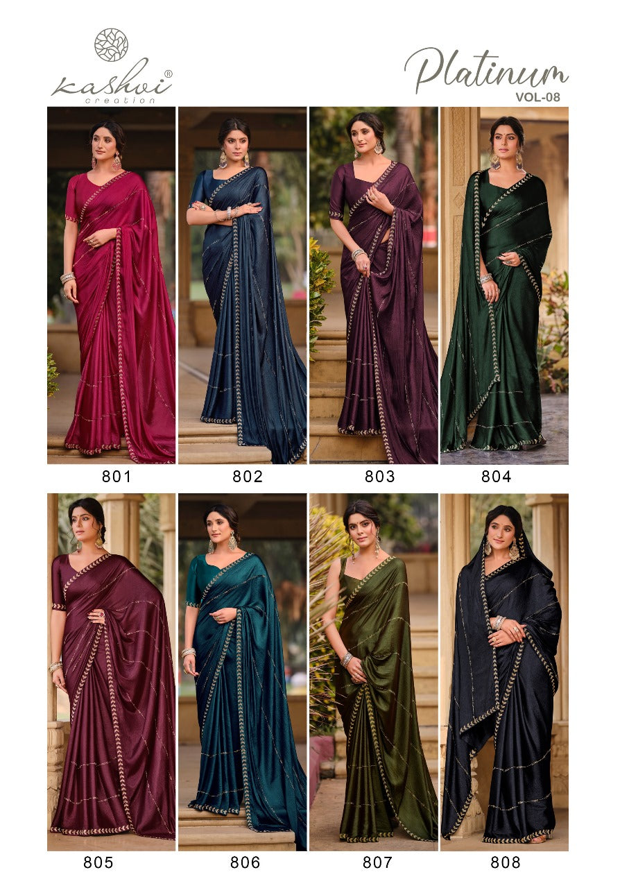Platinum Vol 8 Kashvi Creation Soft Silk Sarees Exporter Ahmedabad