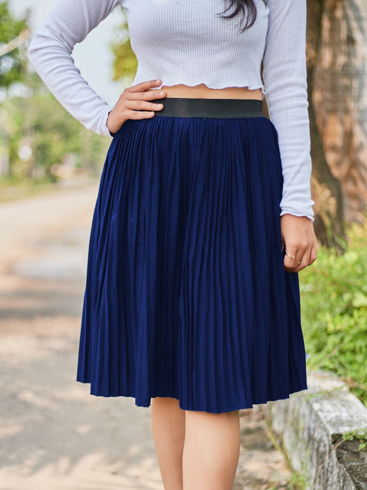 Pleated Short Stmm Crepe Branded Skirt Supplier Gujarat