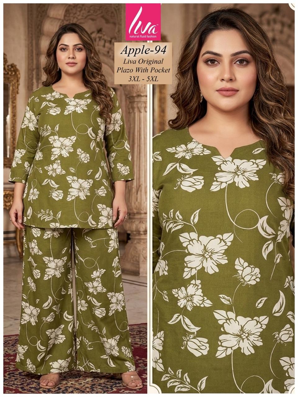 Plus Apple Kalki Liva Co Ord Set Supplier India