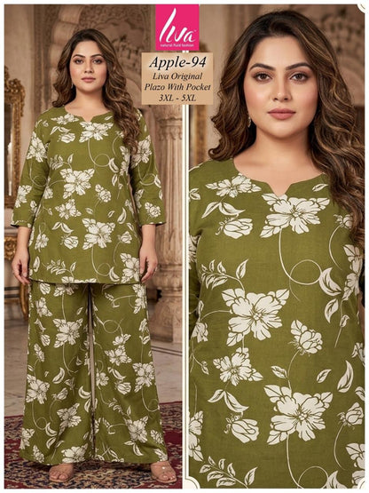 Plus Apple Kalki Liva Co Ord Set Supplier India