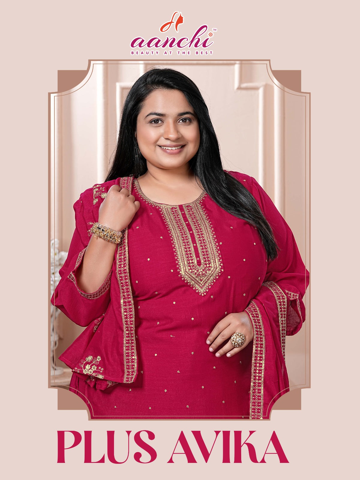 Plus Avika Aanchi Vichitra Silk Readymade Pant Style Suits Wholesaler India