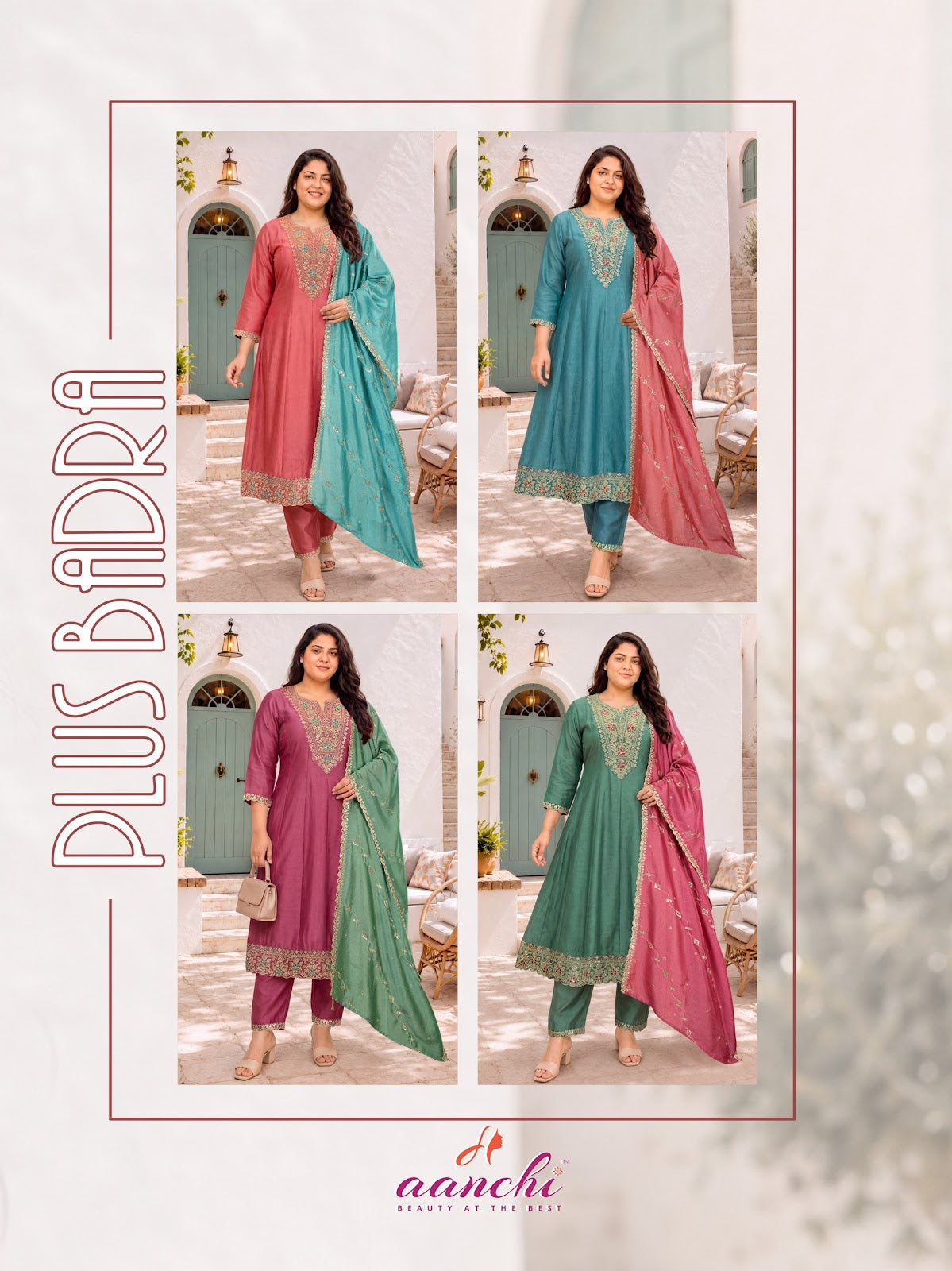Plus Badra Aanchi Vichitra Silk Readymade Anarkali Suits Manufacturer Ahmedabad