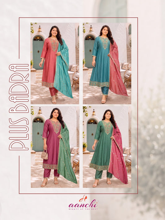 Plus Badra Aanchi Vichitra Silk Readymade Anarkali Suits Manufacturer Ahmedabad