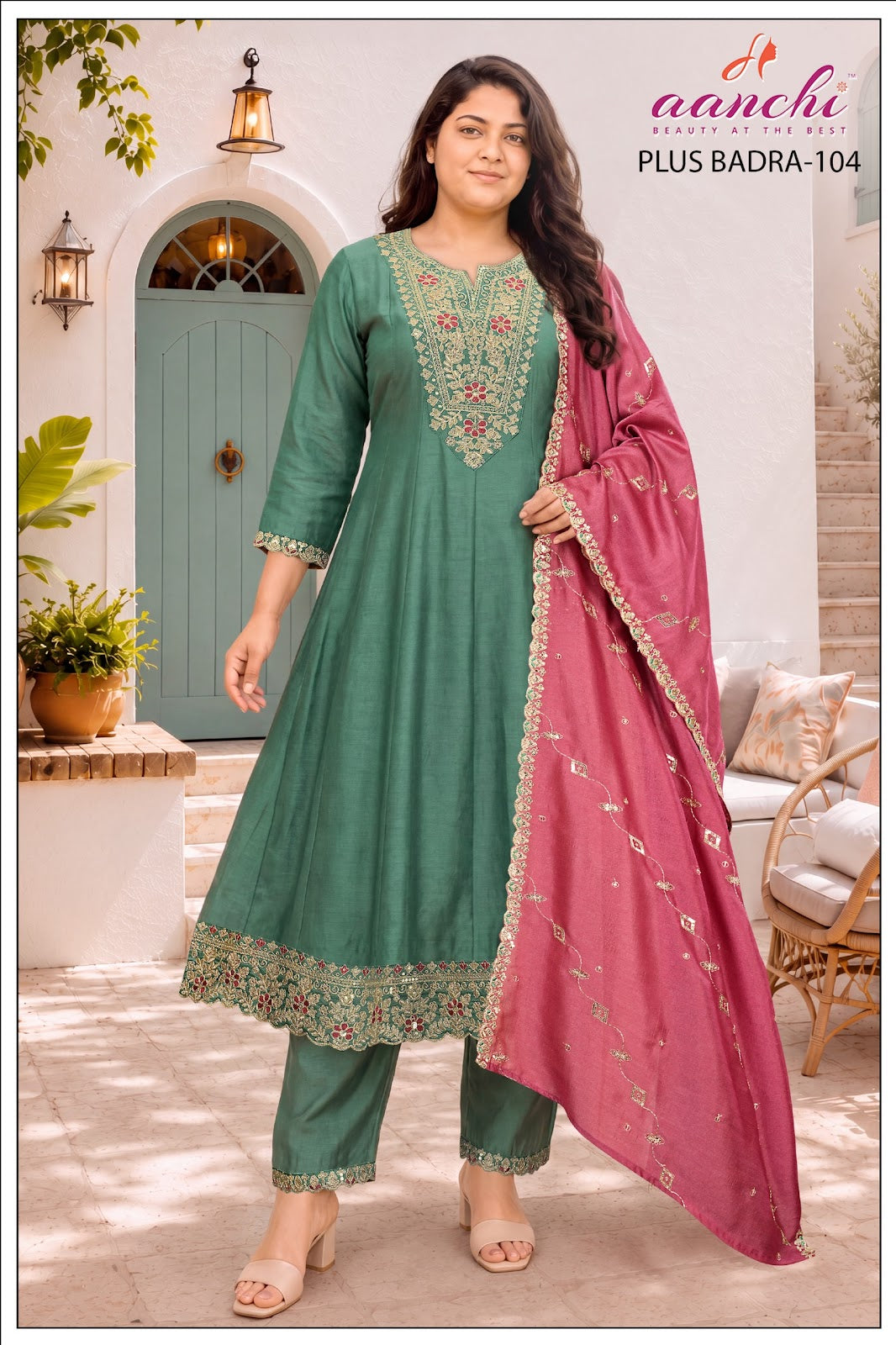 Plus Badra Aanchi Vichitra Silk Readymade Anarkali Suits Manufacturer Ahmedabad