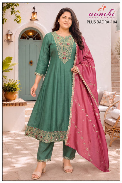 Plus Badra Aanchi Vichitra Silk Readymade Anarkali Suits Manufacturer Ahmedabad