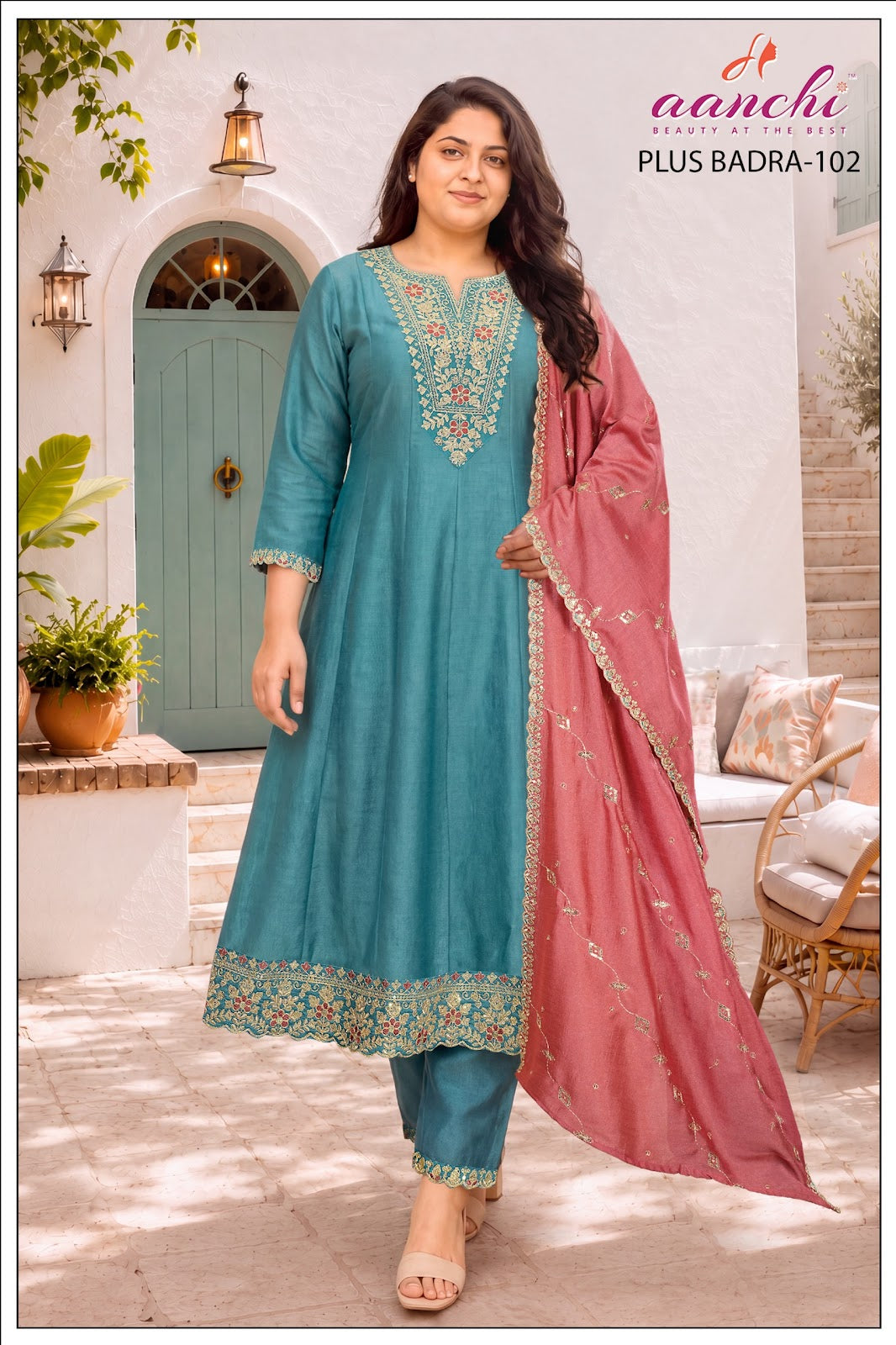 Plus Badra Aanchi Vichitra Silk Readymade Anarkali Suits Manufacturer Ahmedabad