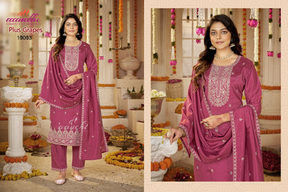 Plus Grapes Aanchi Vichitra Silk Readymade Pant Style Suits Manufacturer