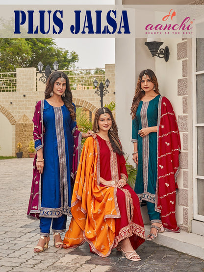 Plus Jalsa Aanchi Vichitra Silk Readymade Suits Exporter India