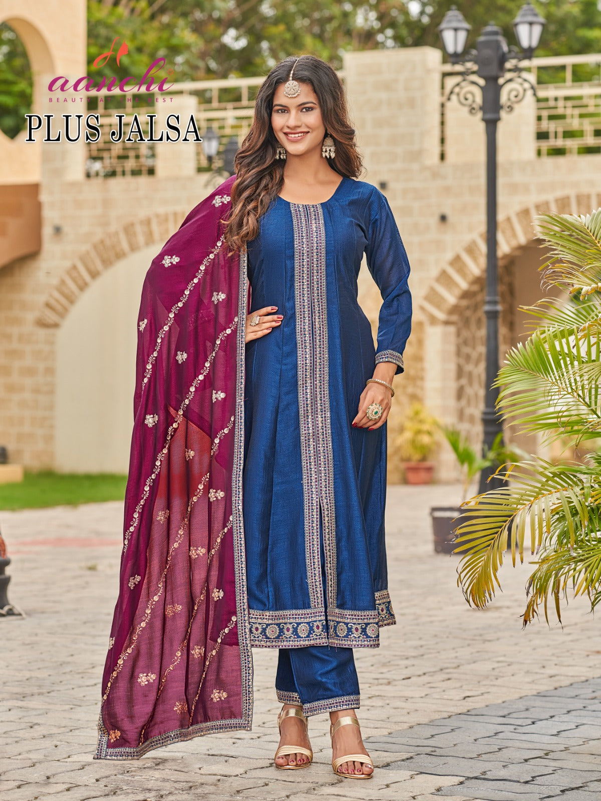 Plus Jalsa Aanchi Vichitra Silk Readymade Suits Exporter India