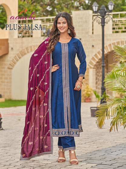 Plus Jalsa Aanchi Vichitra Silk Readymade Suits Exporter India