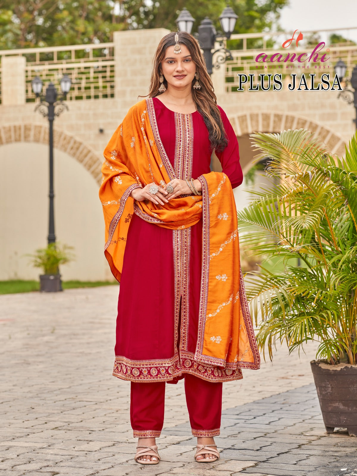 Plus Jalsa Aanchi Vichitra Silk Readymade Suits Exporter India