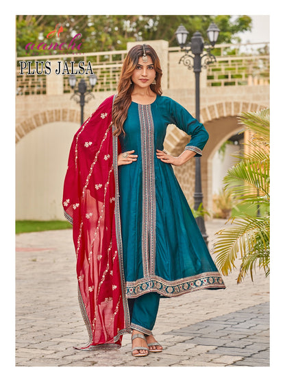 Plus Jalsa Aanchi Vichitra Silk Readymade Suits Exporter India