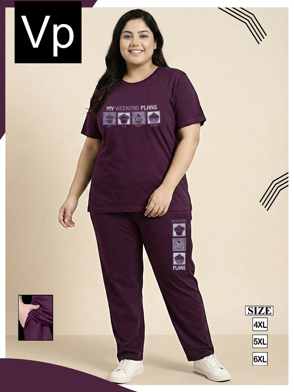Plus Jumbo Size Vp Tencil Pyjama Night Suits Exporter India