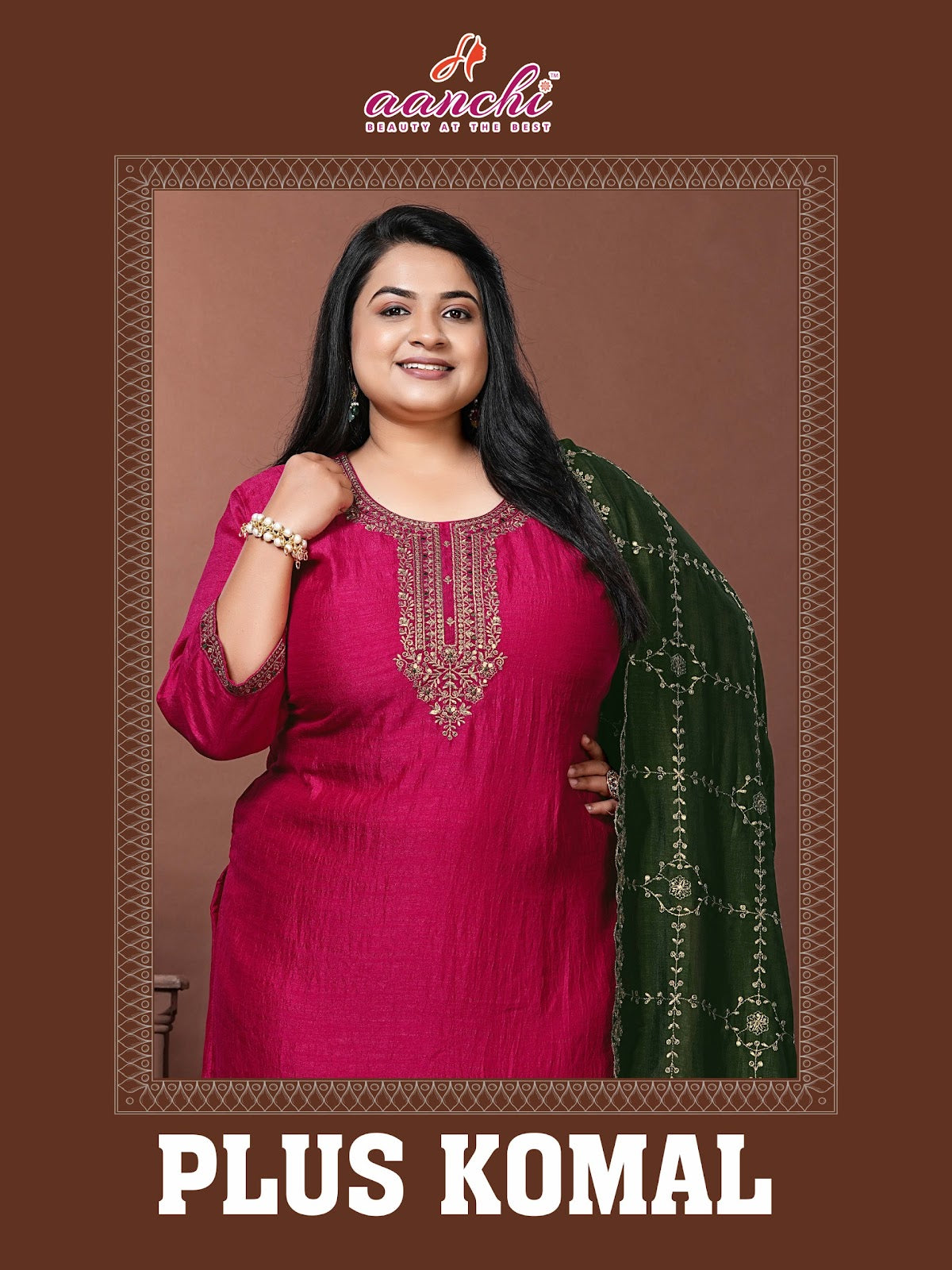 Plus Komal Aanchi Vichitra Silk Readymade Pant Style Suits Wholesale