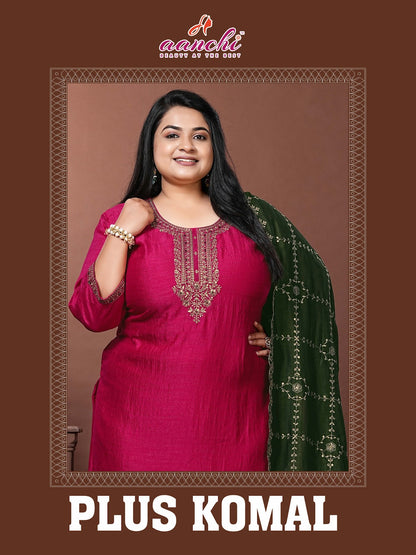 Plus Komal Aanchi Vichitra Silk Readymade Pant Style Suits Wholesale