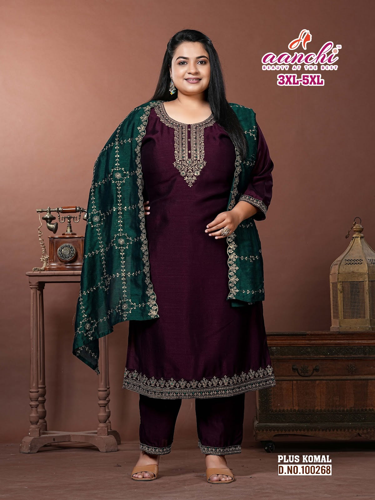 Plus Komal Aanchi Vichitra Silk Readymade Pant Style Suits Wholesale