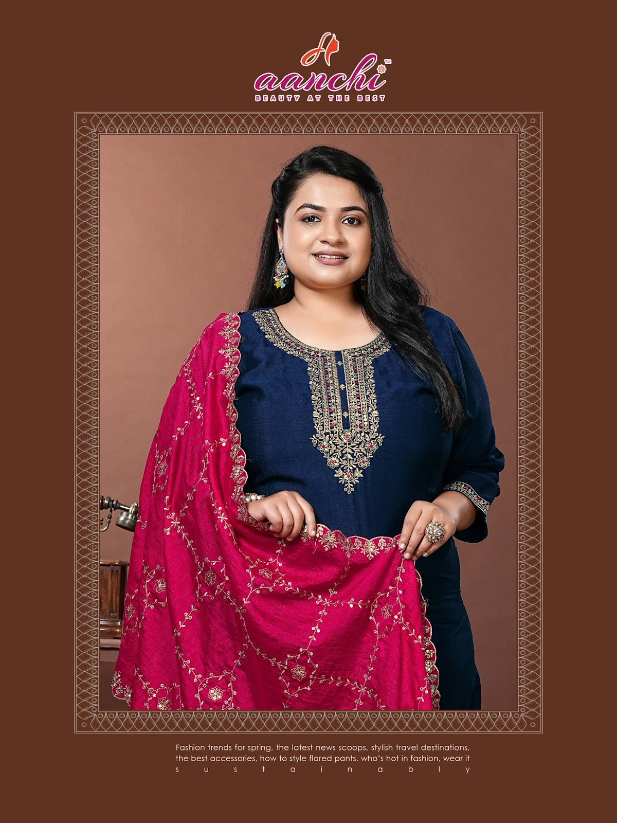 Plus Komal Aanchi Vichitra Silk Readymade Pant Style Suits Wholesale