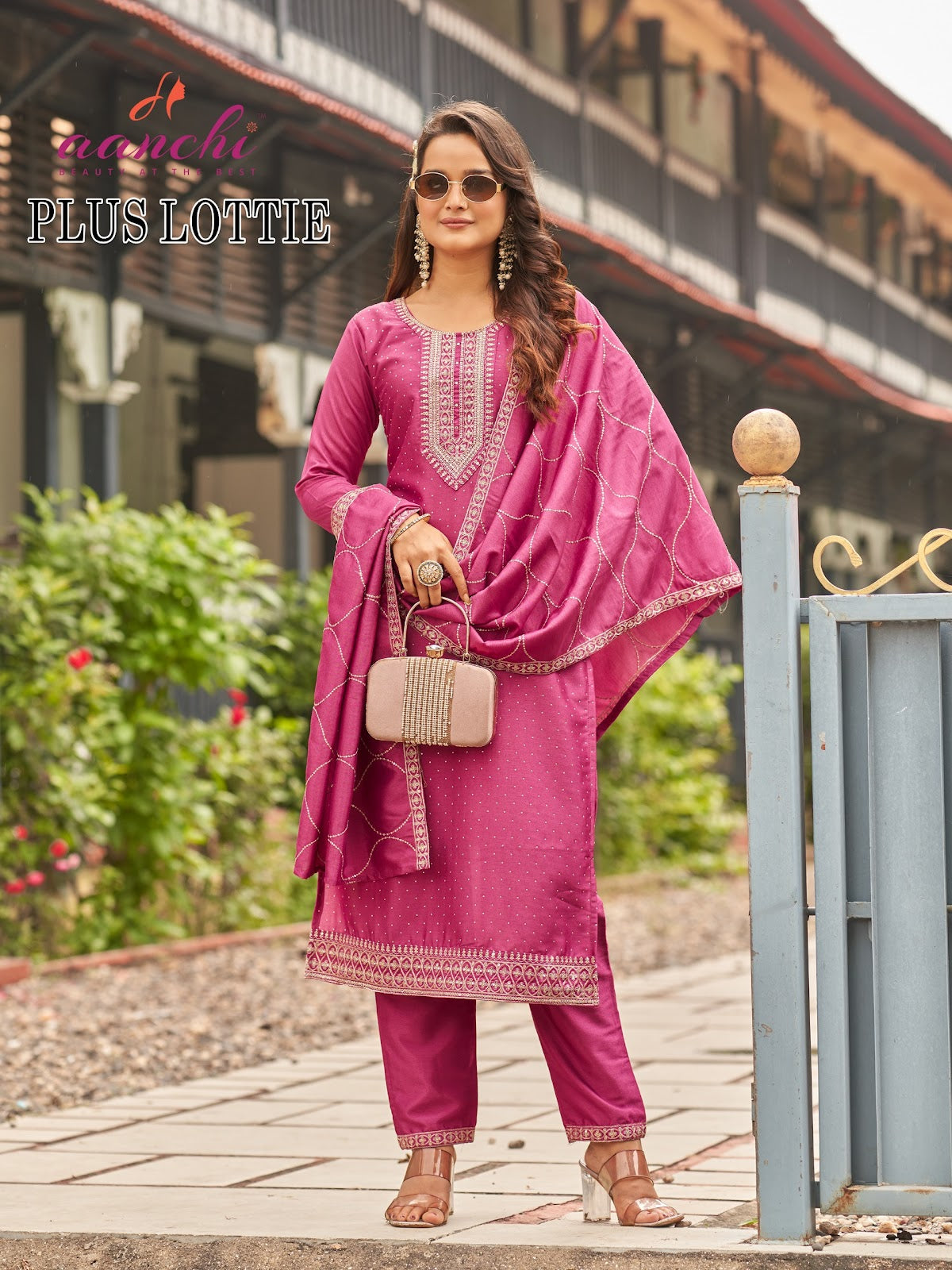 Plus Lottie Aanchi Vichitra Silk Readymade Pant Style Suits Exporter