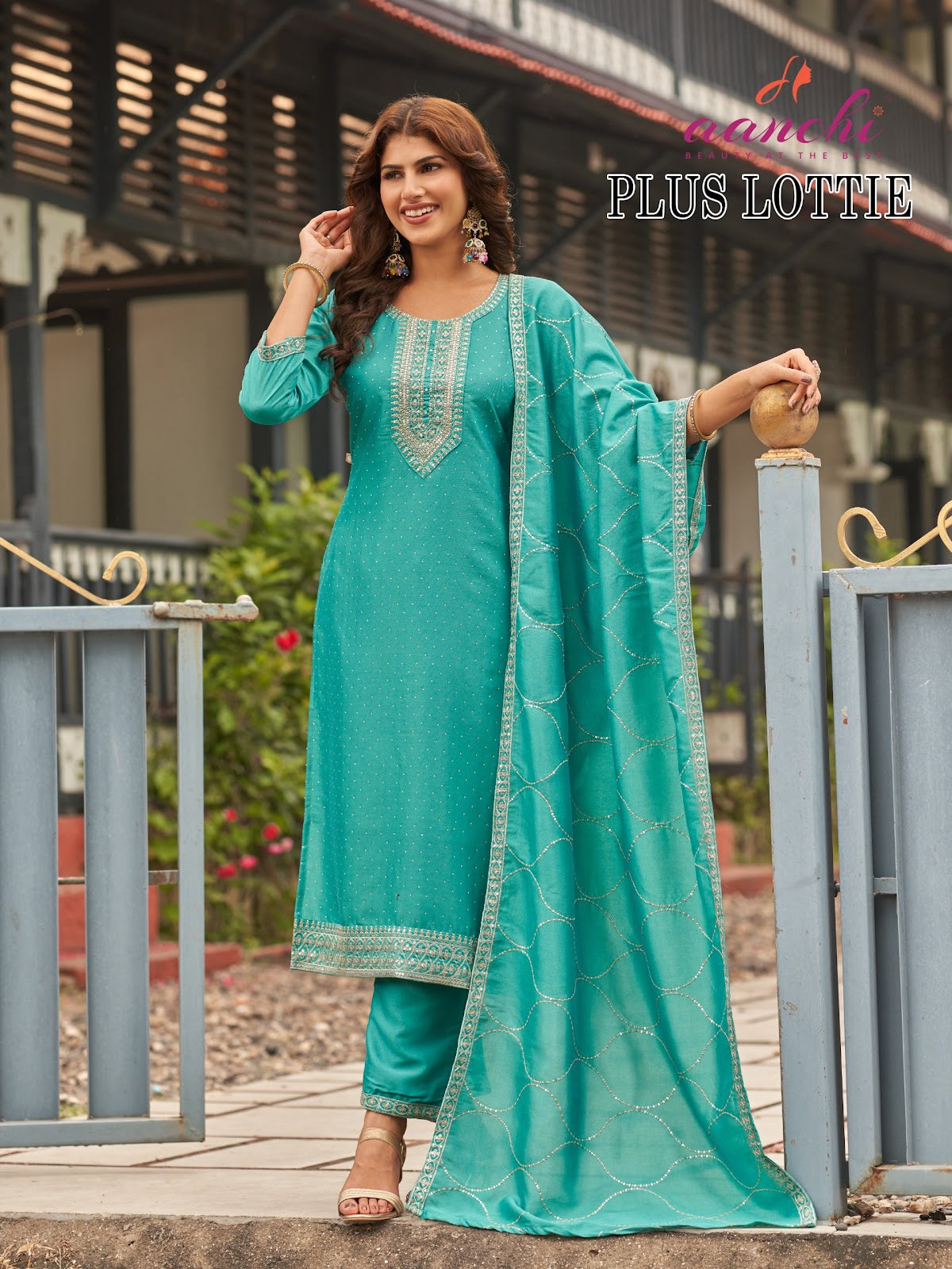 Plus Lottie Aanchi Vichitra Silk Readymade Pant Style Suits Exporter