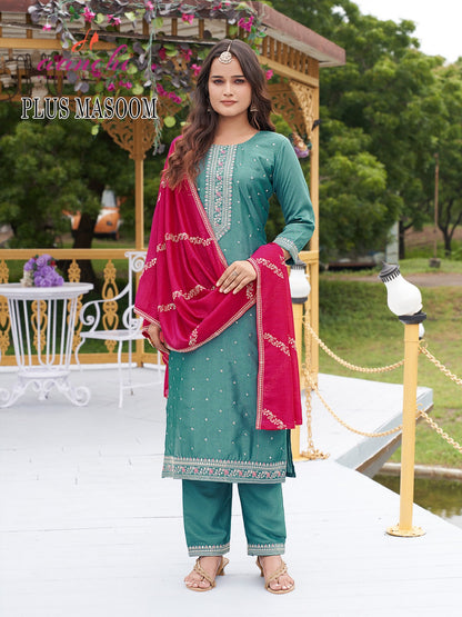 Plus Masoom Aanchi Silk Readymade Pant Style Suits Wholesale