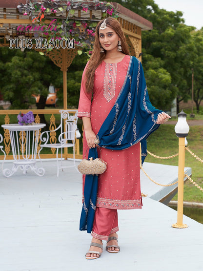 Plus Masoom Aanchi Silk Readymade Pant Style Suits Wholesale