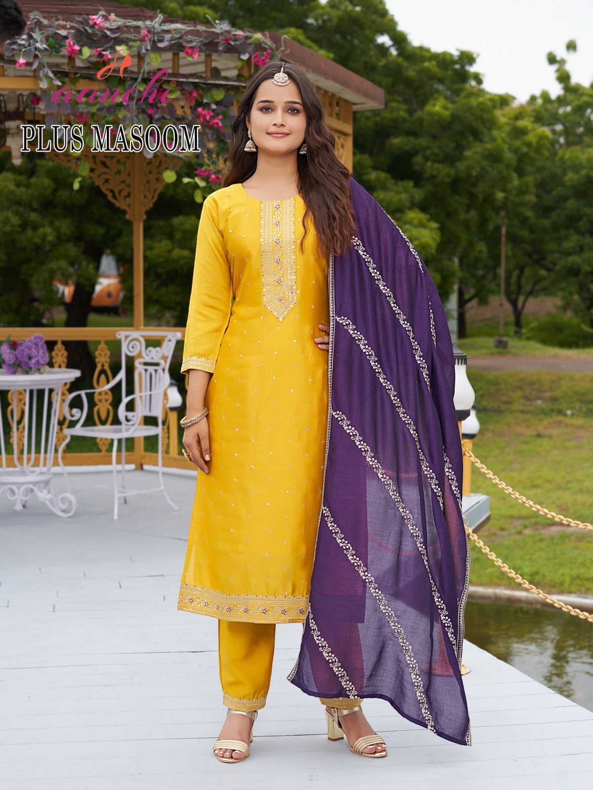 Plus Masoom Aanchi Silk Readymade Pant Style Suits Wholesale