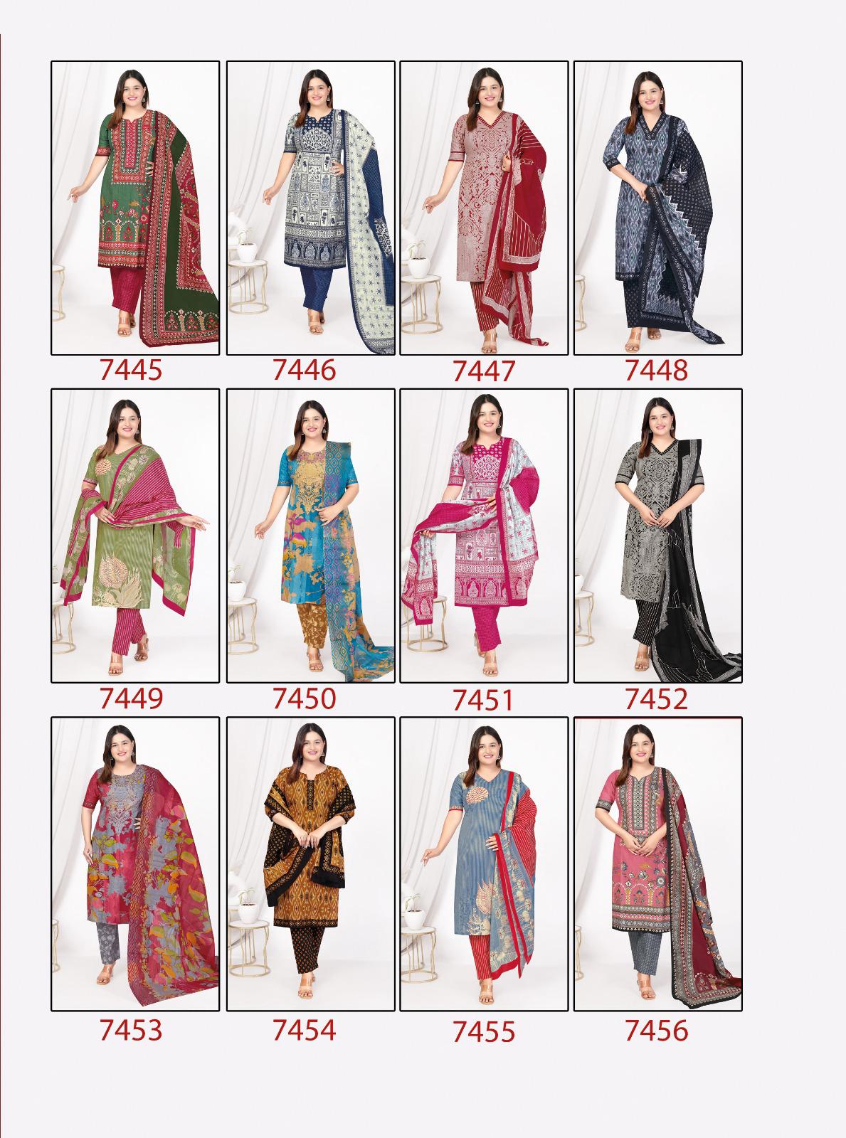 Plus Princess Vol 4 Aarvi Fashions Heavy Cotton Readymade Cotton Pant Suits Supplier