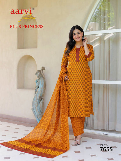 Plus Princess Vol 6 Aarvi Fashions Readymade Cotton Pant Suits Manufacturer Ahmedabad