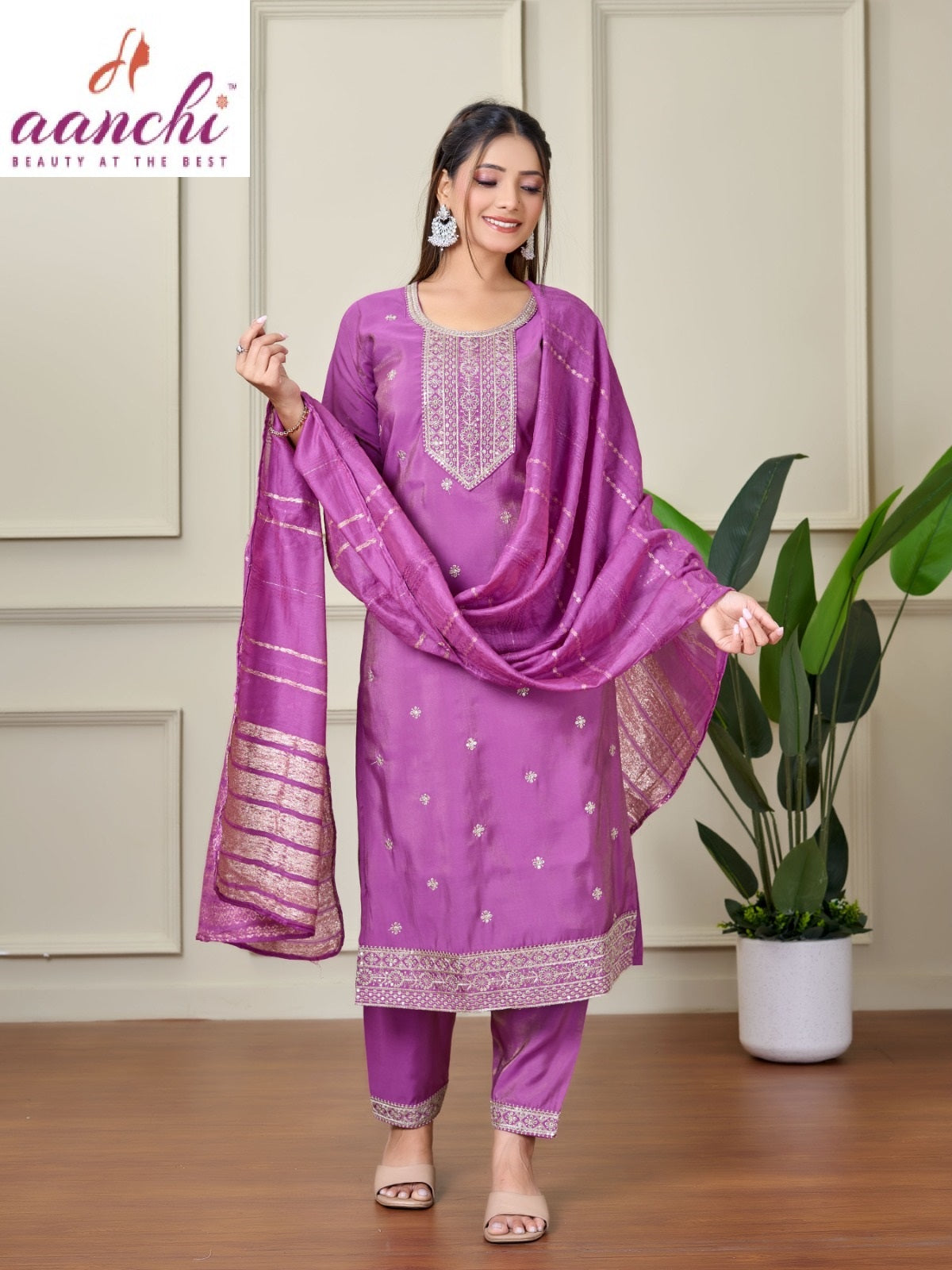 Plus Rachna Aanchi Roman Simmer Readymade Pant Style Suits Wholesaler