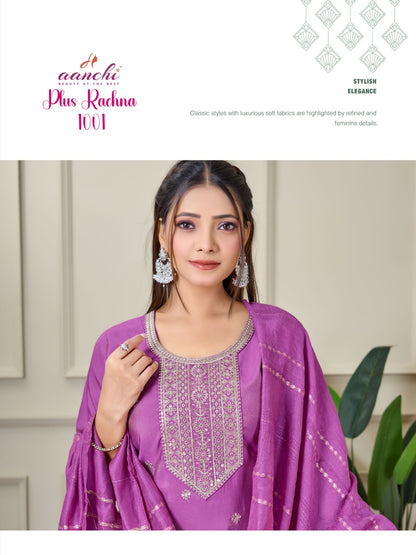 Plus Rachna Aanchi Roman Simmer Readymade Pant Style Suits Wholesaler