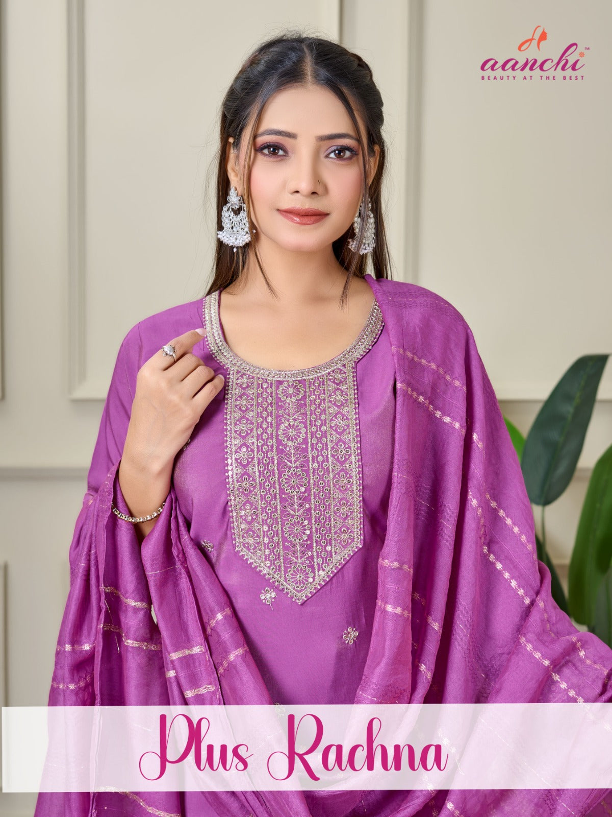 Plus Rachna Aanchi Roman Simmer Readymade Pant Style Suits Wholesaler